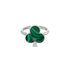 Natural Malachite Stackable Rings for Women in Sterling Silver (Pack of 12, Bezel-Set)