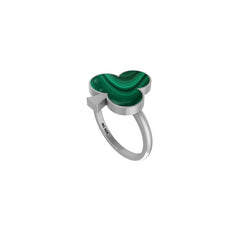 Natural Malachite Stackable Rings for Women in Sterling Silver (Pack of 12, Bezel-Set)