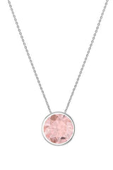 925 Sterling Silver Natural Morganite Slider Necklace 18'in Chain Bezel Set Jewelry pack of 3