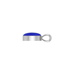 925 Sterling Silver Cab Lapis Necklace Pendant With Chain 18" Bezel Set Jewelry Pack of 3