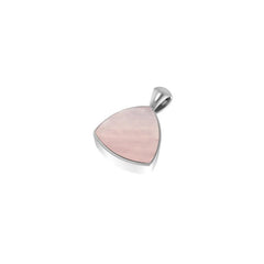 925 Sterling Silver Cab Rose Quartz Necklace Pendant With Chain 18" Bezel Set Jewelry Pack of 3