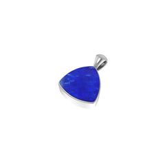 925 Sterling Silver Cab Lapis Necklace Pendant With Chain 18" Bezel Set Jewelry Pack of 3