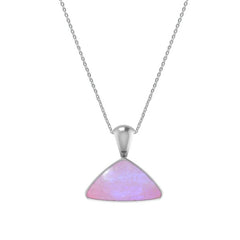 925 Sterling Silver Cab Pink Moonstone Necklace Pendant With Chain 18" Bezel Set Jewelry Pack of 3