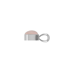 925 Sterling Silver Cab Rose Quartz Necklace Pendant With Chain 18" Bezel Set Jewelry Pack of 3