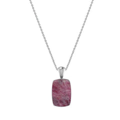 925 Sterling Silver Cab Ruby Zoisite Necklace Pendant With Chain 18" Bezel Set Jewelry Pack of 3