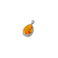 925 Sterling Silver Cab Amber Necklace Pendant With Chain 18" Bezel Set Jewelry Pack of 3