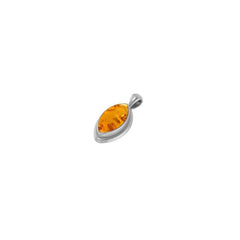 925 Sterling Silver Cab Amber Necklace Pendant With Chain 18" Bezel Set Jewelry Pack of 3
