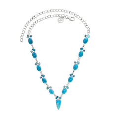 Designer Turquoise Necklace Studded With Swiss Blue Topaz, Paraiba Apatite Pack of 1 (D108-5)