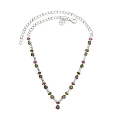Designer Watermelon Tourmaline Necklace Studded With Tourmaline Pack of 1 (D110-1)