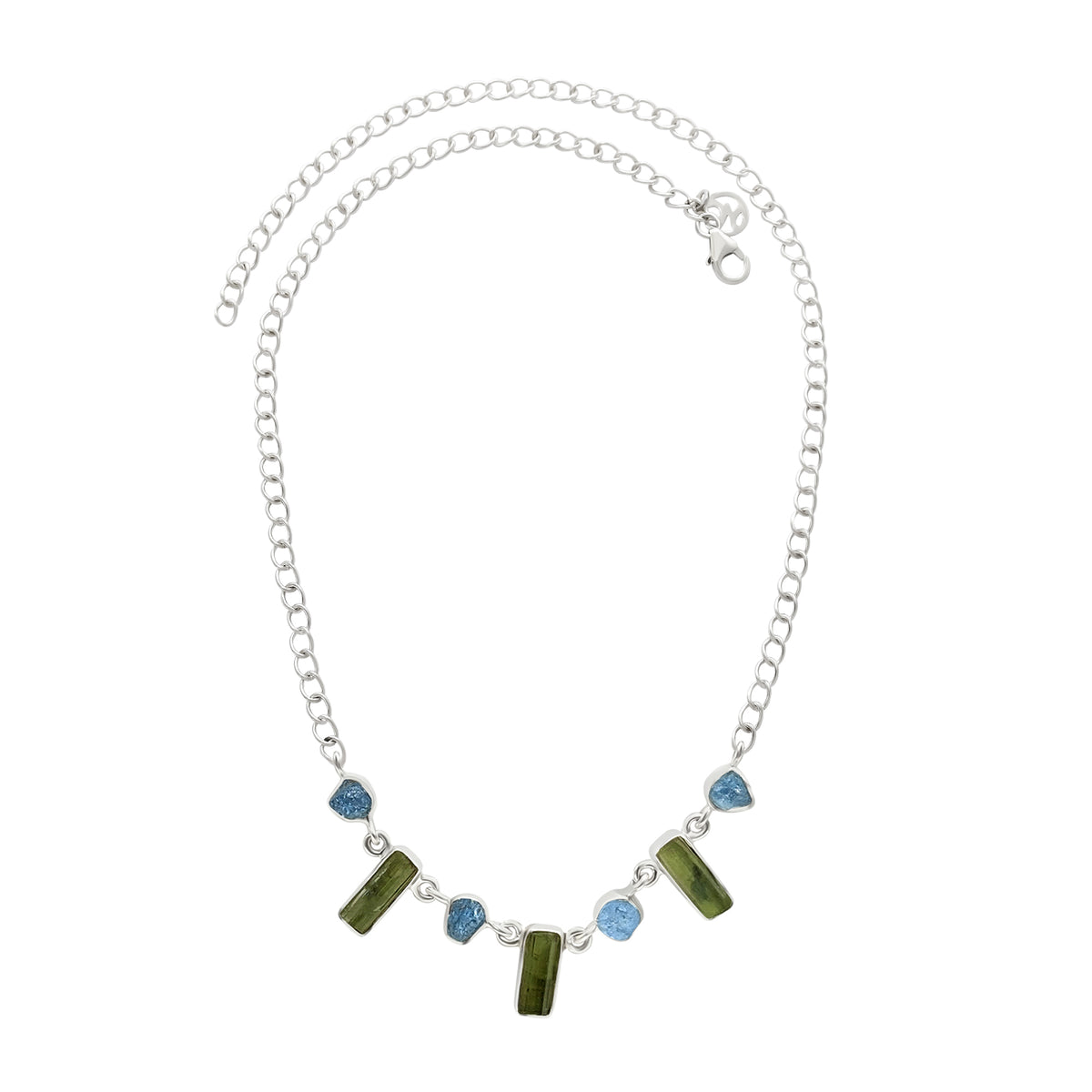 Designer Tourmaline Necklace Studded With Aquamarine Pack of 1 (D107-5)
