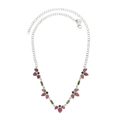 Designer Green Tourmaline Necklace Studded With Pink Tourmaline Pack of 1 (D107-9)