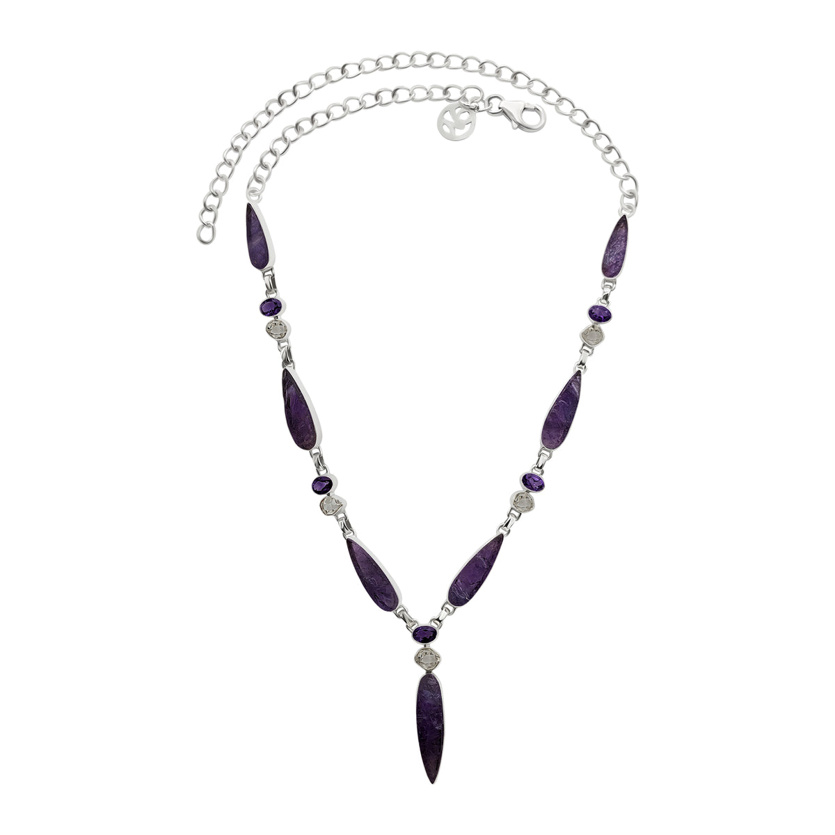 Designer Amethyst Necklace Studded With Herkimer Pack of 1 (D4-2)