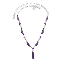 Designer Amethyst Necklace Studded With Herkimer Pack of 1 (D4-2)