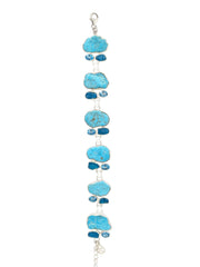 Designer Turquoise Bracelet Studded With Swiss Blue Topaz Neon Apatite Pack of 1 (D108-12)