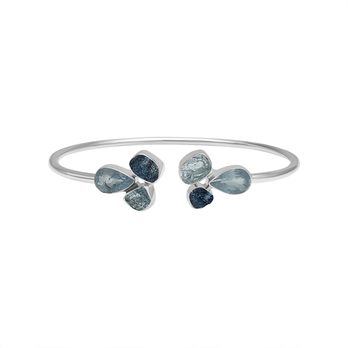 Designer Aquamarine Bangle Studded With Tanzanite Pack of 1 (D9-9)