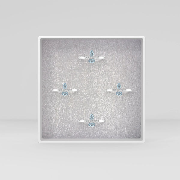 aquamarine prong set ring