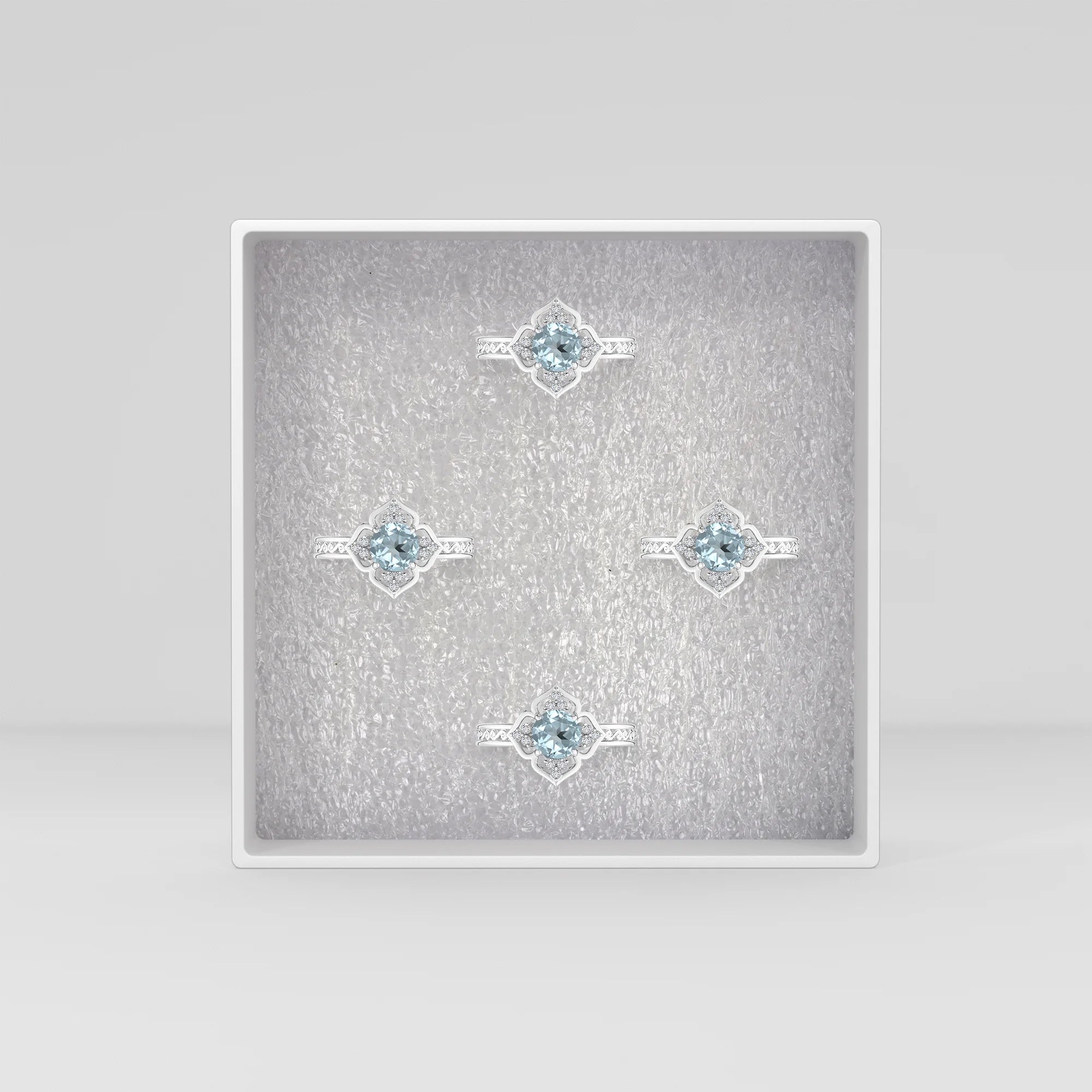 aquamarine prong set ring