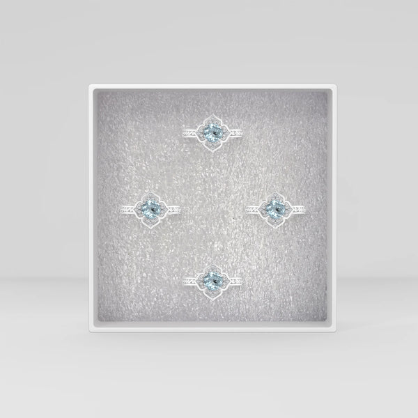 aquamarine prong set ring
