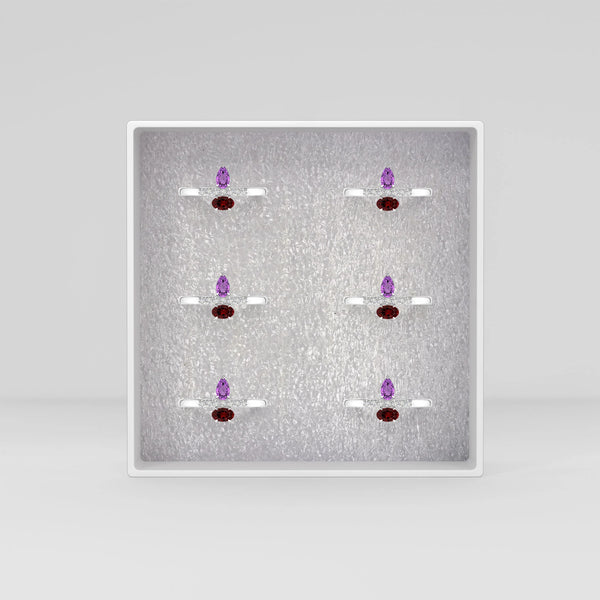 amethyst-red-garnet prong-set ring