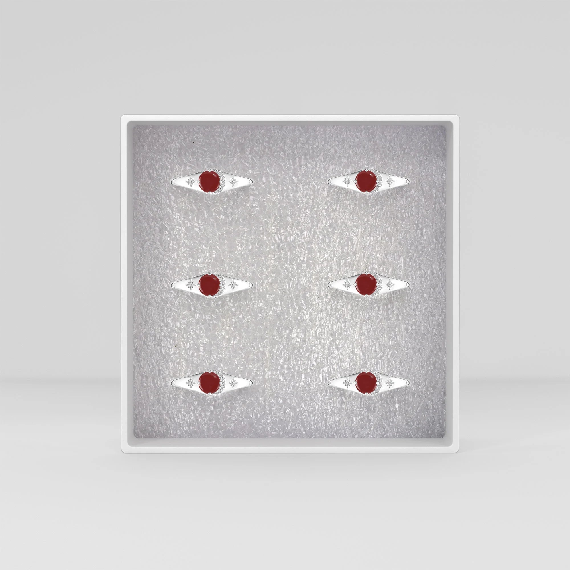 garnet-white-topaz prong-set ring