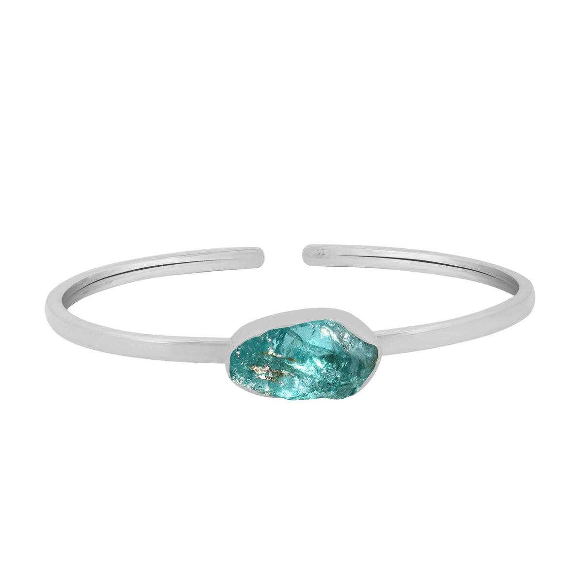 Natural Paraiba Apatite Twister for Women in Sterling Silver (Pack of 1, Bezel-Set)