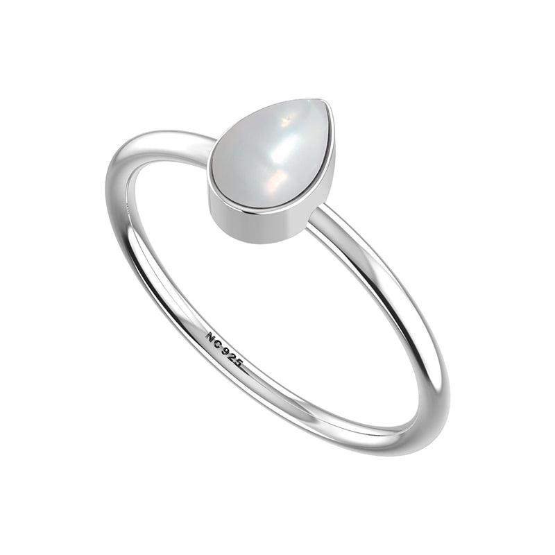 pearl stackable bezel-set ring