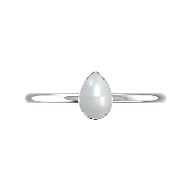 pearl stackable bezel-set ring