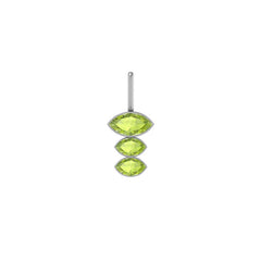 Natural Peridot Pendants With 18" Inches Chain for Women in Sterling Silver (Pack of 3, Bezel-Set)