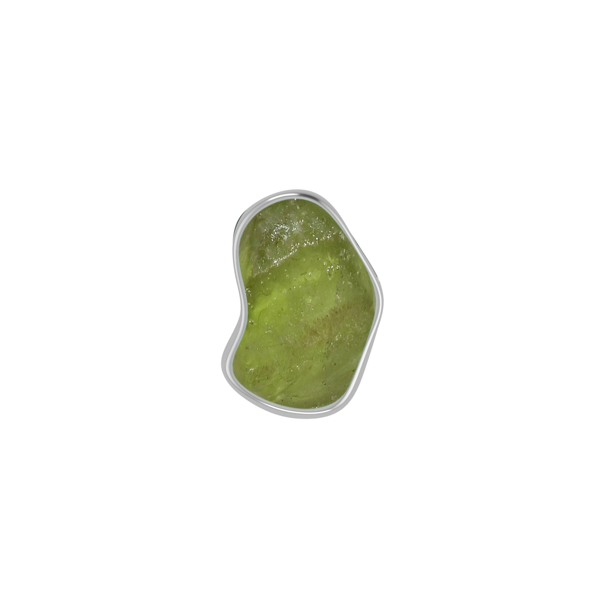 925 Sterling Silver Rough Peridot Slider Necklace With Chain 18" Bezel Set Jewelry Pack of 6