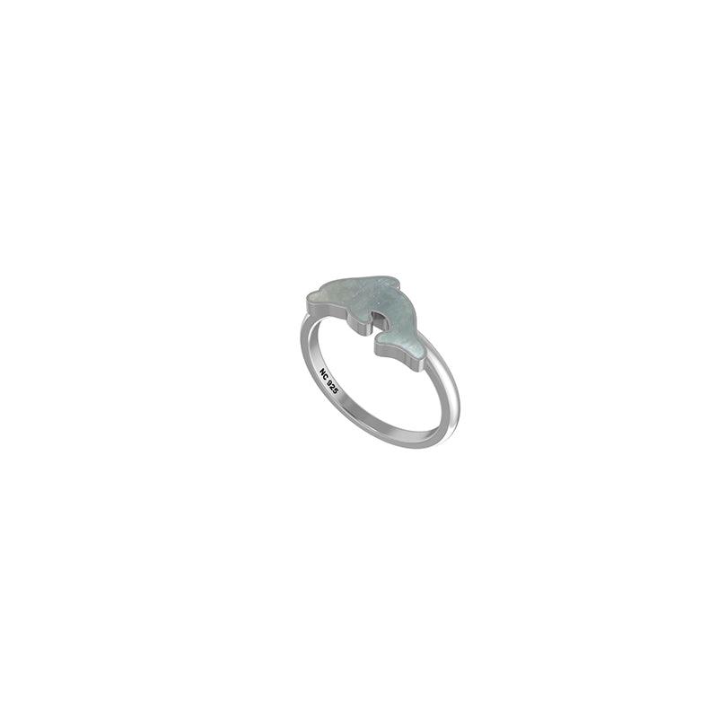 Natural Mother of Pearl Stackable Rings for Women in Sterling Silver (Pack of 12, Bezel-Set)