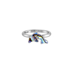 Natural Abalone Stackable Rings for Women in Sterling Silver (Pack of 12, Bezel-Set)