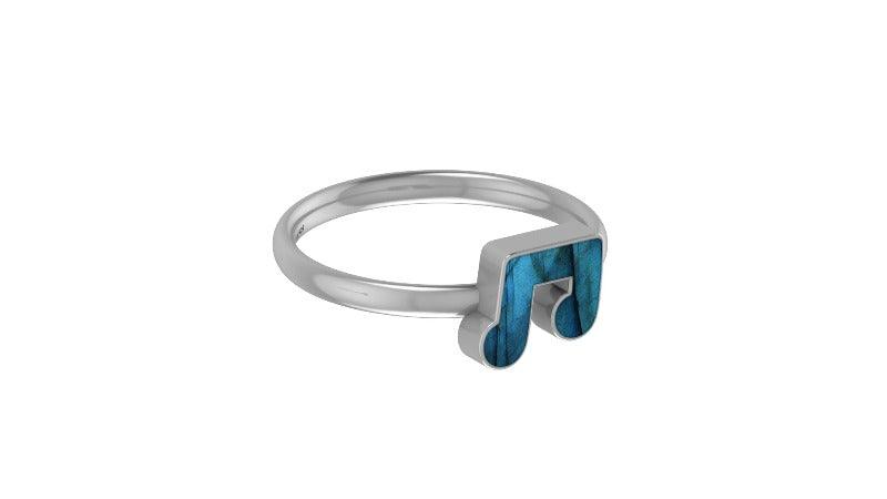 Natural Labradorite Rings for Women in Sterling Silver (Pack of 6, Bezel-Set)