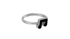 Natural Black Onyx Rings for Women in Sterling Silver (Pack of 6, Bezel-Set)