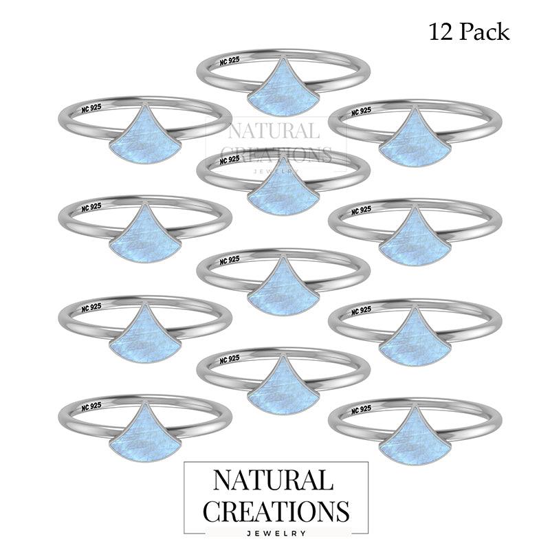 925 Sterling Silver Natural Multi Gemstone Rings Cone Shape Bezel Setting Handmade Jewelry