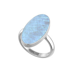 Natural Rainbow Moonstone Rings for Women in Sterling Silver (Pack of 6, Bezel-Set)