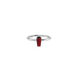 Natural Red Garnet Coffin Ring 925 Sterling Silver Bezel Set Jewelry Pack of 12