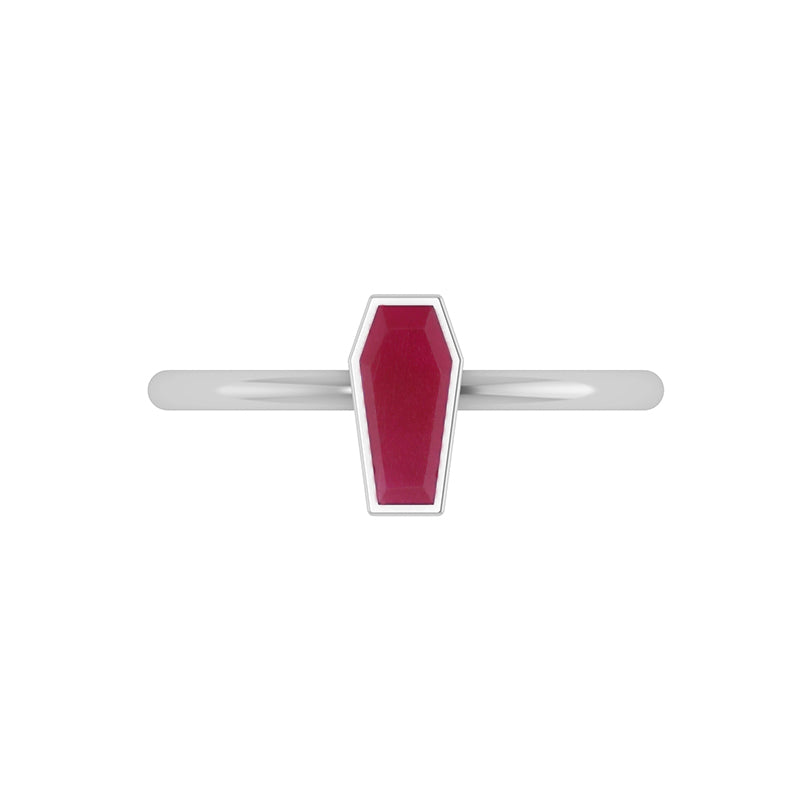 Natural Ruby Stackable Rings for Women in Sterling Silver (Pack of 12, Bezel-Set)