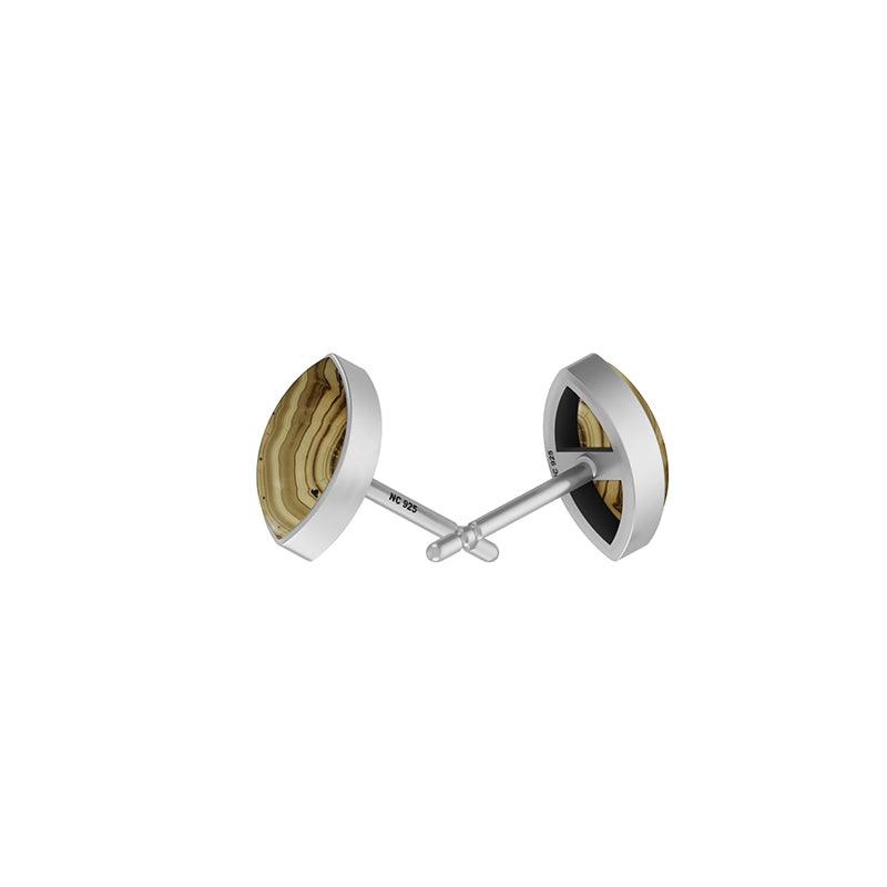 925 Sterling Silver Earring Natural Schalenblende Studs Bezel Set Jewelry Pack of 3