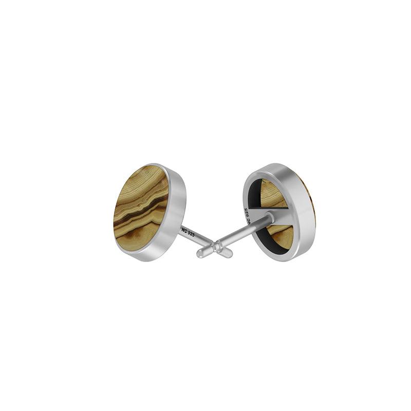 925 Sterling Silver Earring Natural Schalenblende Studs Bezel Set Jewelry Pack of 3