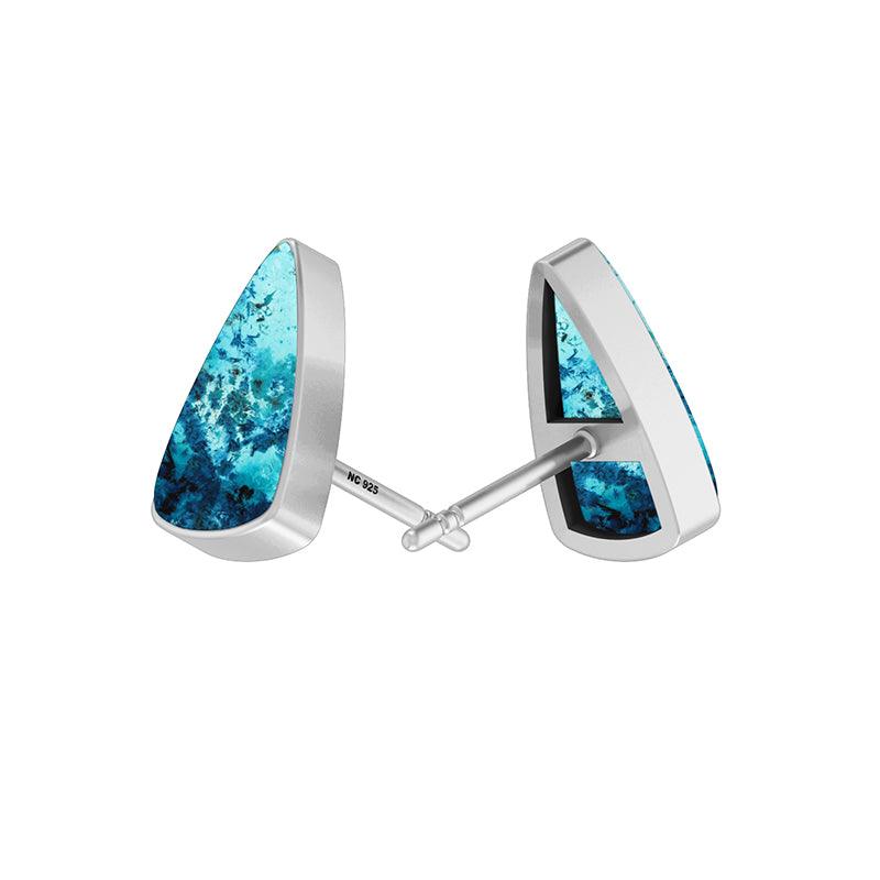 Natural Shattuckite Bezel Studs Earring 925 Sterling Silver Handmade Jewelry Pack Of 3