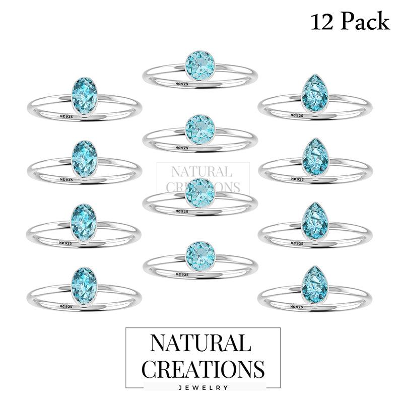 swiss-blue-topaz stackable bezel-set ring