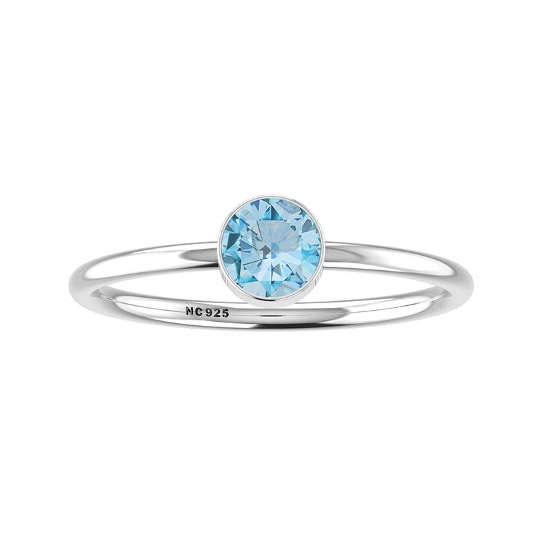 swiss-blue-topaz stackable bezel-set ring