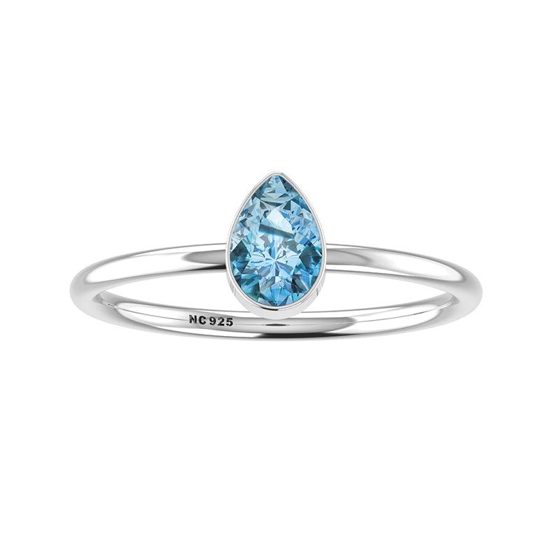 swiss-blue-topaz stackable bezel-set ring