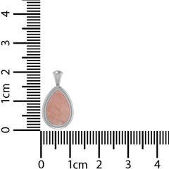 925 Sterling Silver Cab Rose Quartz Necklace Pendant With Chain 18" Bezel Set Jewelry Pack of 3