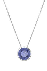 925 Sterling Silver Cut Tanzanite Slider Necklace With Chain 18" Bezel Set Jewelry Pack of 6