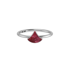 Natural Thulite Stackable Rings for Women in Sterling Silver (Pack of 12, Bezel-Set)