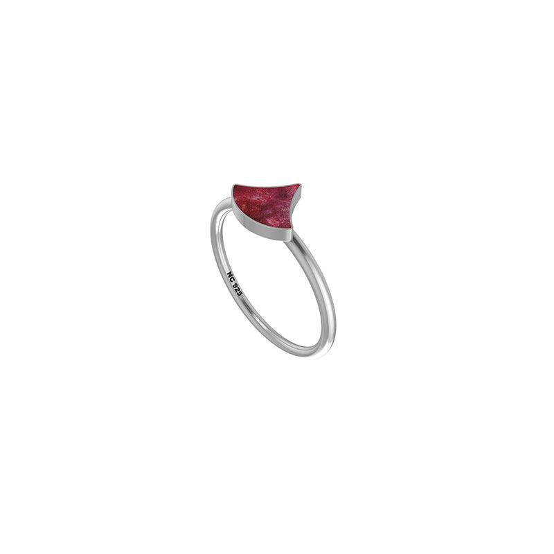 Natural Thulite Stackable Rings for Women in Sterling Silver (Pack of 12, Bezel-Set)