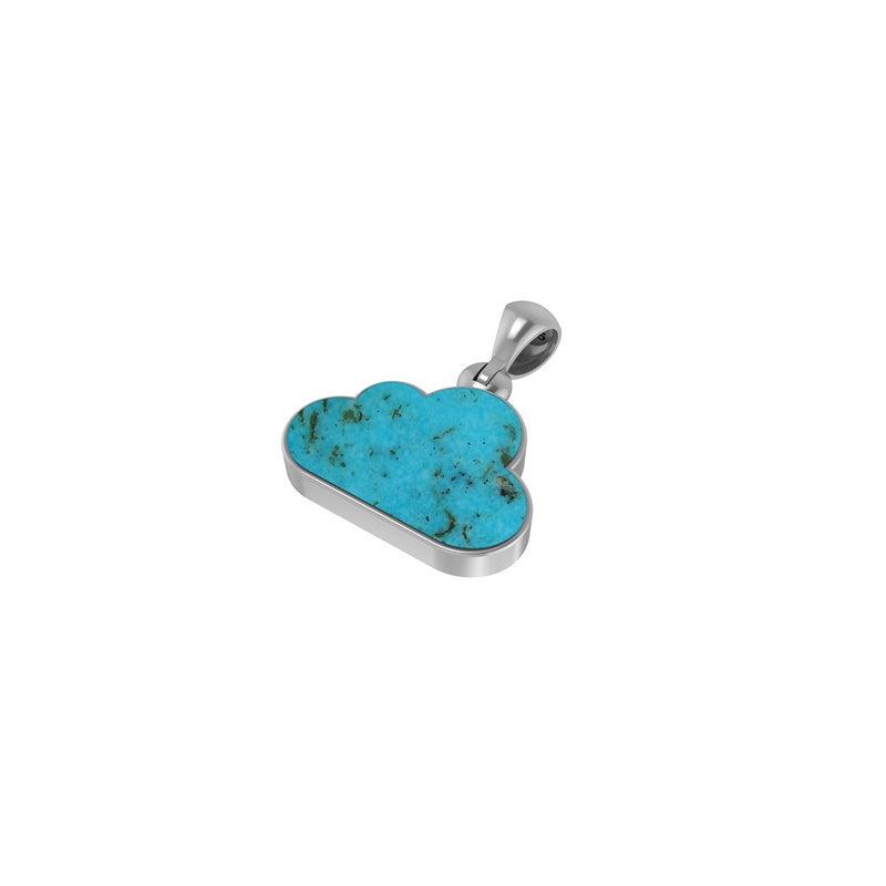 925 Sterling Silver Natural Turquoise Cloud Pendant Bezel Setting Jewelry Pack of 1