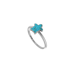 Natural Turquoise Stackable Rings for Women in Sterling Silver (Pack of 12, Bezel-Set)