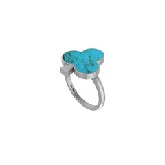 Natural Turquoise Stackable Rings for Women in Sterling Silver (Pack of 12, Bezel-Set)